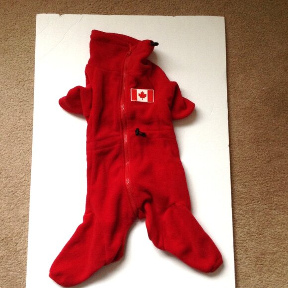 Red Fleece Dog Coat Pet Jacket Clothing Clothes Pets Accessories - Picture 1 of 6